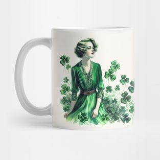 Vintage Shamrock St. Patrick's Day Woman Mug